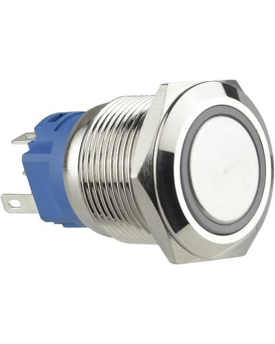 TYJ 19-271 Кнопка металева пласка з підсвічуванням, 1NO+1NC, червона 24V.