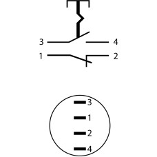 TYJ 22-331 Кнопка металлическая выпуклая с фикс., 1NO+1NC.