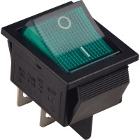 KCD2-201N GR/B Переключатель 1 клав. с подсветкой 12 V AC/DC зеленый