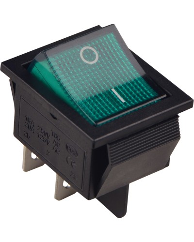 KCD2-201N GR/B Переключатель 1 клав. с подсветкой 12 V AC/DC зеленый