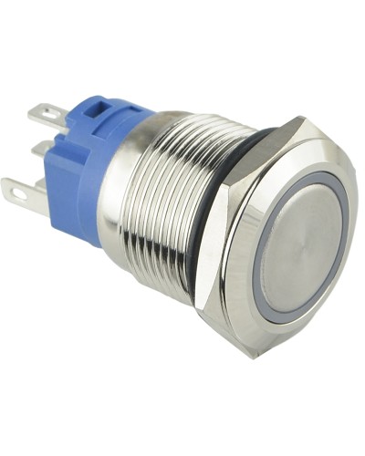 TYJ 19-271 Кнопка металева пласка з підсвічуванням, 1NO+1NC, червона 24V.