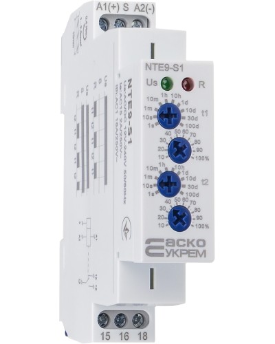 Реле времени асимметричного цикла NTE9-S1 AC/DC 12-240V