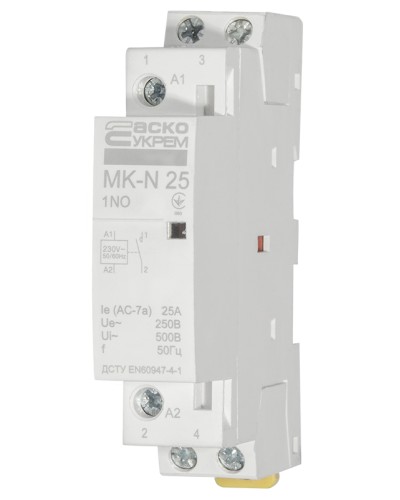 Модульный контактор MK-N 1P 25A 1NO 220V