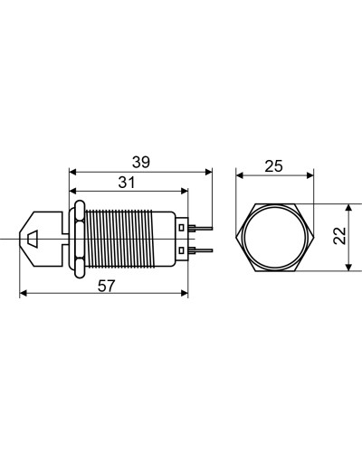 TY 19C-K11/3 Кнопка металева з ключем 3-и позиційна 2NO+2NC.