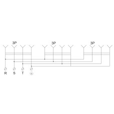 Колодка каучуковая 3Р+РЭ с защитными крышками трехместная (3×25А) IP44