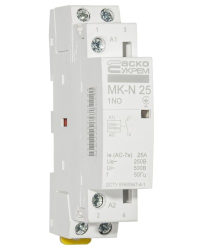Модульный контактор MK-N 1P 25A 1NO 220V