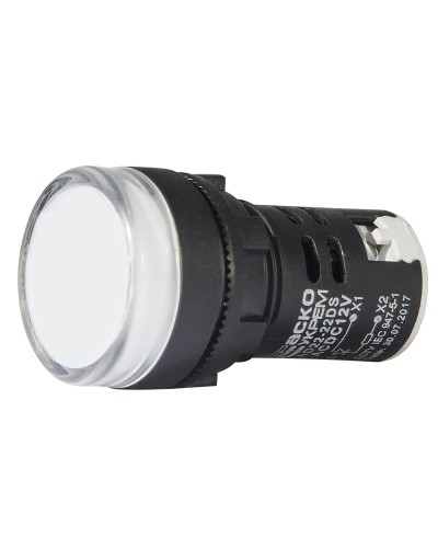 Сигнальна арматура AD22-22DS біла 12V АC/DC