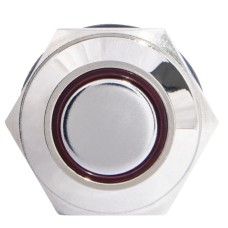 TYJ 16-261 Кнопка металлическая плоская с подсветкой, 1NO+1NC, красная 220V.