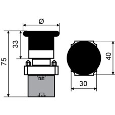 XB2-BC31 Кнопка "грибок" (d 40 мм) "Старт" зеленая