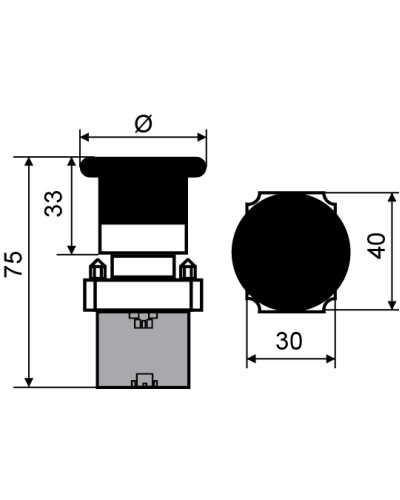 XB2-BC31 Кнопка "грибок" (d 40 мм) "Старт" зеленая