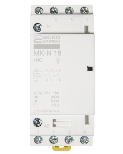 Модульный контактор MK-N 4P 16A 4NO 220V