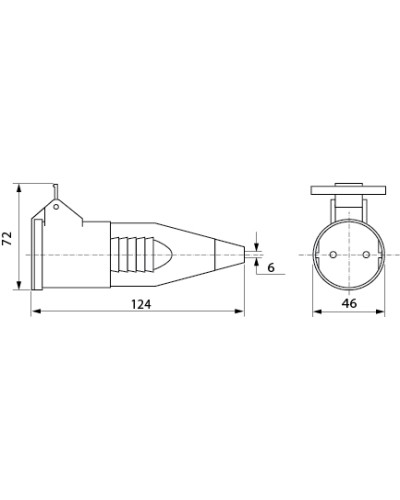 Розетка (гнездо) переносная ГП 16А/2 (220В) 2Р+РЭ (212) Синяя