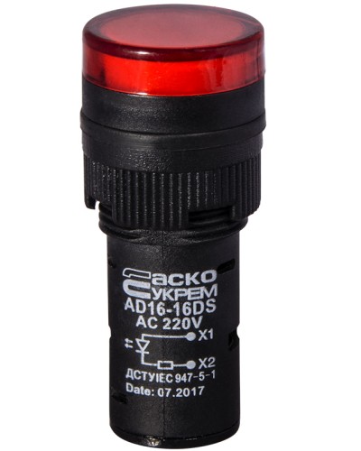 Сигнальная арматура AD16-16DS красная 220V АC