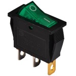 KCD3-101N GR/B 220V  Перемикач 1 клав. зелений з підсвічуванням