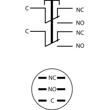 TYJ 16-212 Кнопка металлическая плоская, 2NO+2NC.