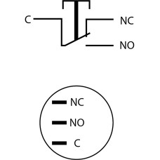 TYJ 16-211 Кнопка металлическая плоская, 1NO+1NC.