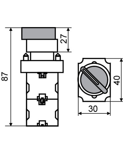 XB2-BK2565 Кнопка желтая поворотная 2-поз. с подсветкой