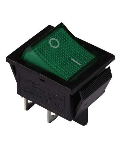 KCD2-201N GR/B 220V Переключатель 1 клав. зеленый с подсветкой
