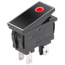 KCD3-M1-201EN-BB Переключатель 1 кл., алюм. вставка, с красной подсветкой 230В, 15А