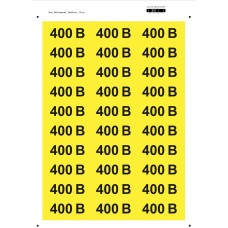 Наклейки "Знак "400 В" желтый 38х90"