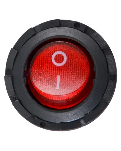 KCD1-7-101NY R/B 220V Переключатель 1 клав. круглый красный с подсветкой