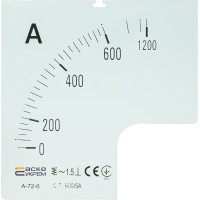 Шкала 600/5А до амперметра А-72-6