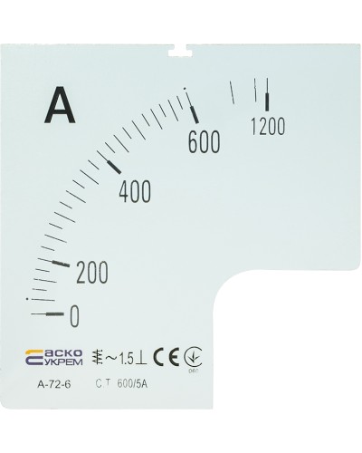 Шкала 600/5А до амперметра А-72-6