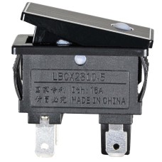 KCD3-M1-201EN-BB Переключатель 1 кл., алюм. вставка, с зеленой подсветкой 230В, 15А