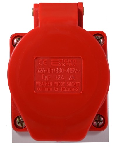 Розетка (гніздо) стаціонарна ГC 32А/4 3Р+РЕ (124)