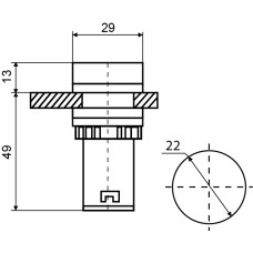 Зуммер мигающий AD22-22 BM/r красный 220V АC