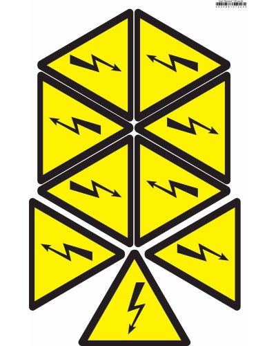 Наклейки "Знак"Опасность поражения электрическим током" 130 мм"