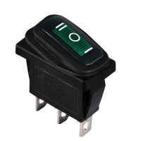 KCD3-103W GR/B Переключатель 1 клав. опрокидывающийся влагозащищенный зеленый