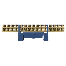 BC-515 6х9 15 отв. Нулевая шина с изолятором на Din-рейке