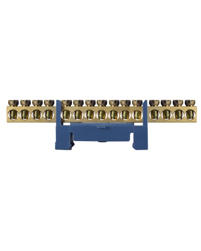 BC-515 6х9 15 отв. Нулевая шина с изолятором на Din-рейке