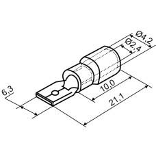Коннекторы МDD2-250 6,35x0,5/0,8 (100 шт.)