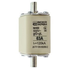 Предохранитель ножевой с плавкой вставкой NH00 63A gG