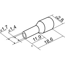 Наконечники трубчатые НТ 1,0-12 красные (100 шт.)