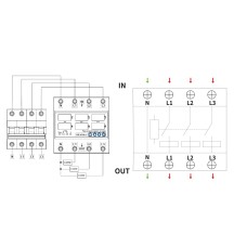 Реле контроля напряжения и тока RKV 4P 63A