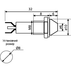 Сигнальная арматура AD22C-8 желтая 24V AC/DC