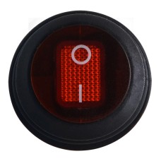 KCD1-5-101NW R/B 220V Переключатель 1 клав.круглый влагоз. красный с подсветкой