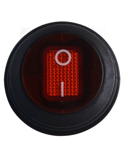 KCD1-5-101NW R/B 220V Переключатель 1 клав.круглый влагоз. красный с подсветкой