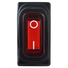KCD3-101NW R/B 220V Переключатель 1 клав. влагоза красный с подсветкой