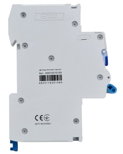Устройство защитного отключения с защитой от сверхтоков UTrust 1P+N (18 mm) 16А C 10мА AC