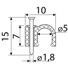 Скоба белая CHR-5 мм круглая (100 шт.)