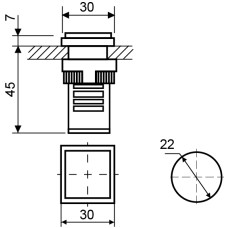 Сигнальная арматура AD22-22F зеленая 220V АC