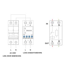 Реле контроля напряжения и тока RKV 2P 40A