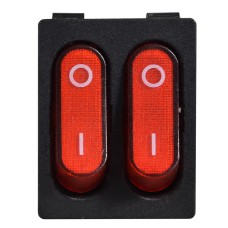 KCD2-5-2101N R/B 220V Переключатель 2 клав. красный с подсветкой