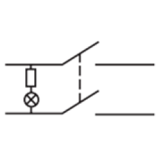 KCD2-6-201N R/B 30А 220V Переключатель 1 клав. красный с подсветкой
