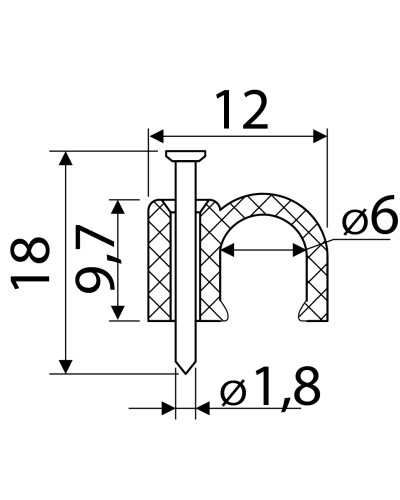 Скоба черная CHR-6 мм круглая (100 шт.)