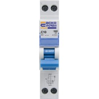 Устройство защитного отключения с защитой от сверхтоков UTrust 1P+N (18 mm) 10А C 30мА A